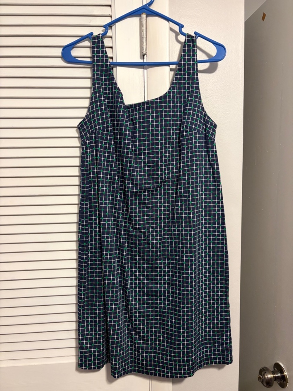 Joe Fresh Navy Dress with Green Grid Print